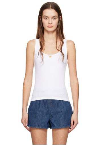 Valentino White Scoop Neck Tank Top