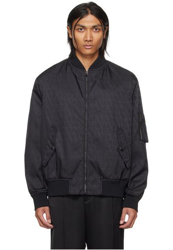 Valentino Black Toile Iconographe Bomber Jacket