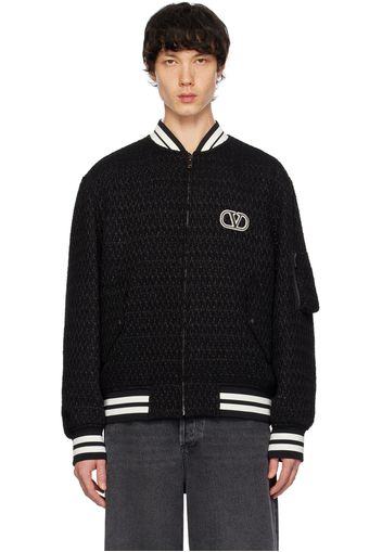 Valentino Black VLogo Bomber Jacket