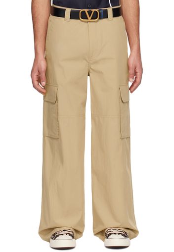 Valentino Beige Hammer Loop Cargo Pants