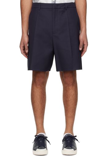 Valentino Navy Pleated Shorts