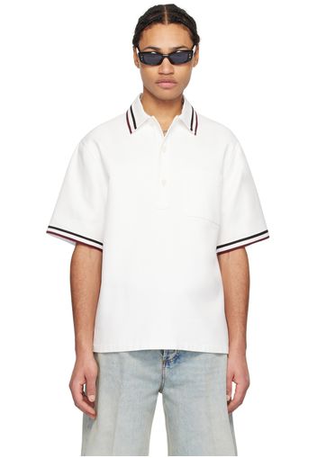 Valentino White Stripe Polo