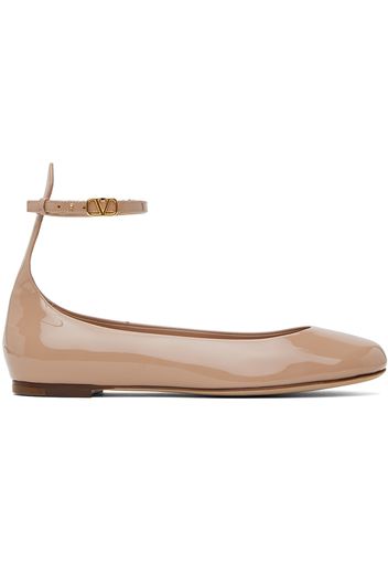 Valentino Garavani Pink Tan-Go Patent Leather Ballerina Flats