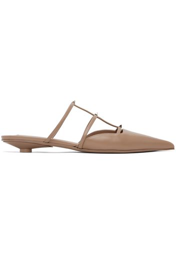 Valentino Garavani Beige Rockstud Wispy Mules