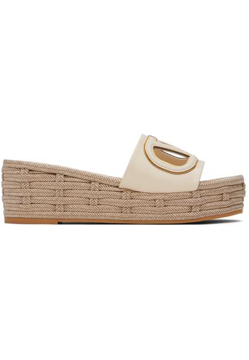 Valentino Garavani Off-White VLogo Cutout Sandals