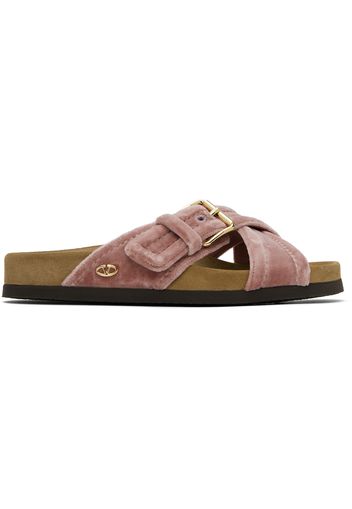 Valentino Garavani Pink Fussfriend Velvet Sandals