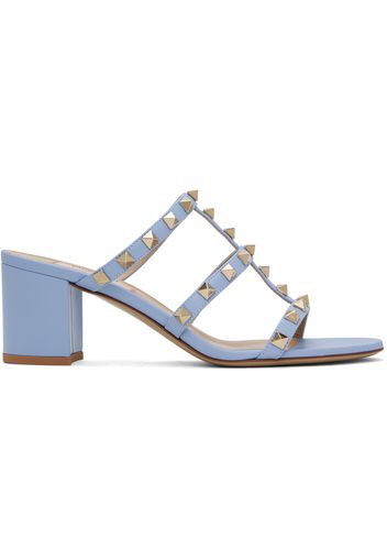 Valentino Garavani Blue Rockstud Calfskin 60 Heeled Sandals