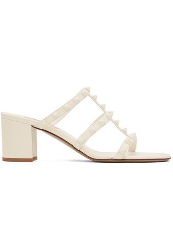 Valentino Garavani Off-White Rockstud Heeled Sandals