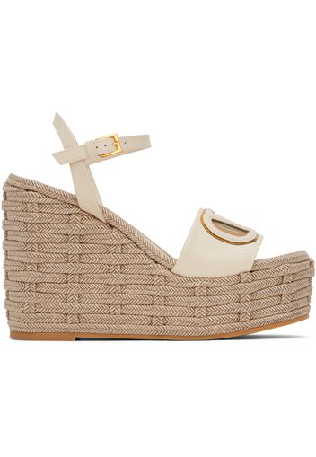 Valentino Garavani Off-White VLogo Cutout Heeled Sandals