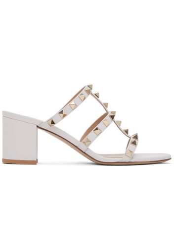 Valentino Garavani Gray Rockstud Calfskin 60 Heeled Sandals