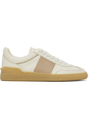 Valentino Garavani Off-White & Pink Upvillage Calfskin Sneakers