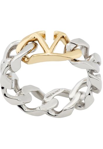 Valentino Garavani Silver VLogo Chain Ring