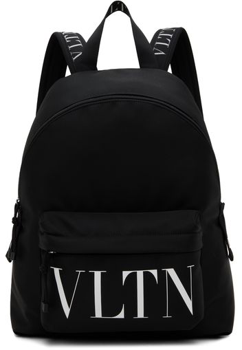 Valentino Garavani Black 'VLTN' Nylon Backpack