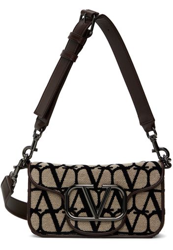 Valentino Garavani Beige Mini Locò Toile Iconographe Bag