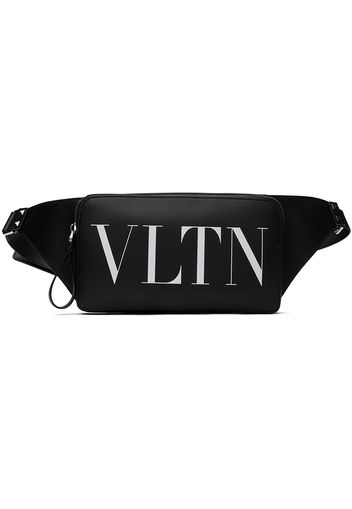 Valentino Garavani Black Leather VLTN Belt Bag