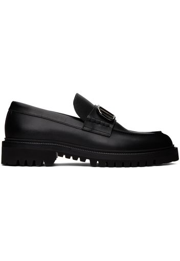 Valentino Garavani Black Vlogo Loafers