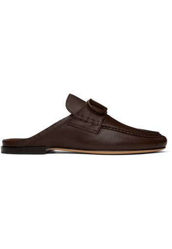 Valentino Garavani Brown VLogo Signature Slippers