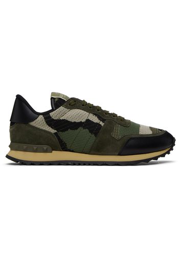 Valentino Garavani Khaki Camouflage Rockrunner Sneakers