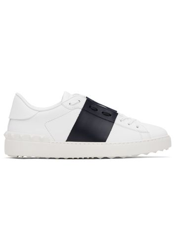 Valentino Garavani White & Navy Open Sneakers