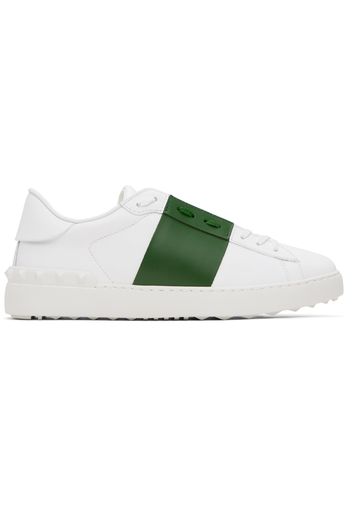 Valentino Garavani White & Green Open Sneakers