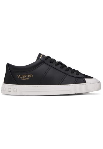 Valentino Garavani Black Cityplanet Calfskin Sneakers