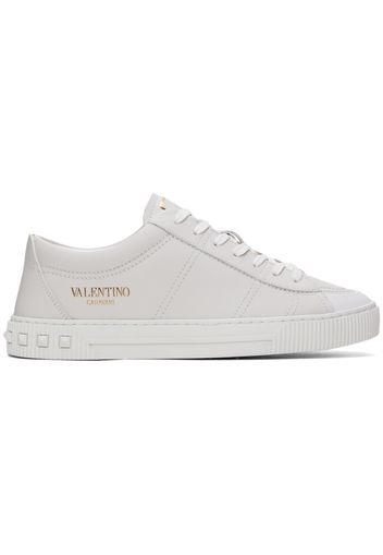 Valentino Garavani White Cityplanet Calfskin Sneakers