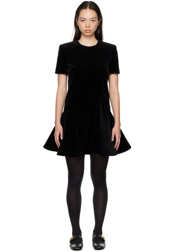 Valentino Black Velvet Silk-Lined Minidress