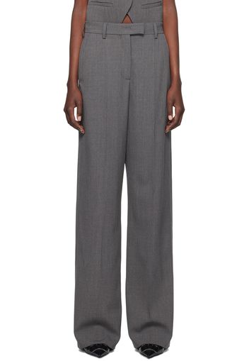 Valentino Gray Wool Trousers