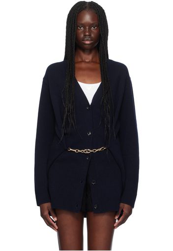 Valentino Navy Virgin Wool Cardigan