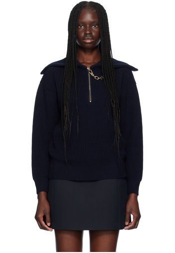 Valentino Navy VLogo Chain Sweater