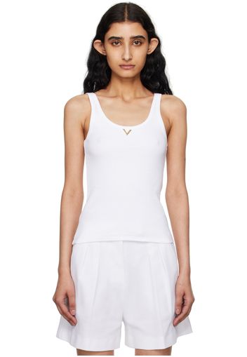 Valentino White V Tank Top