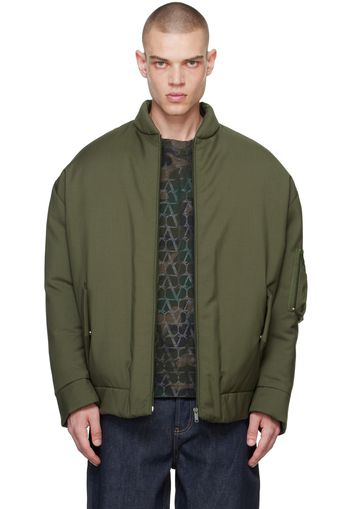 Valentino Khaki Oversized Down Bomber Jacket