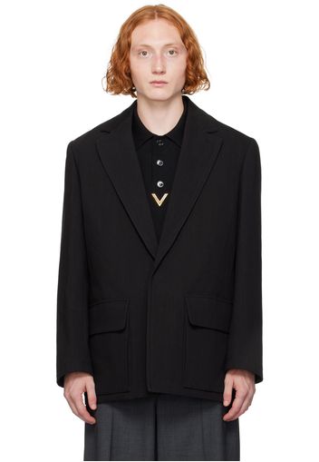 Valentino Black Single-Breasted Blazer