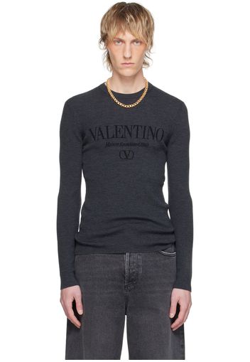 Valentino Gray Jacquard Sweater