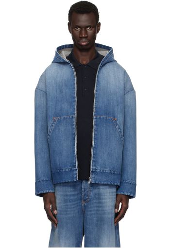 Valentino Blue Oversized Denim Hoodie