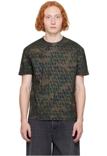 Valentino Khaki Toile Iconographe T-Shirt