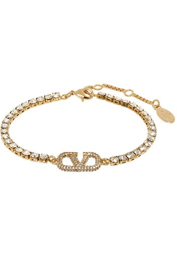 Valentino Garavani Gold VLogo Signature Crystal Bracelet