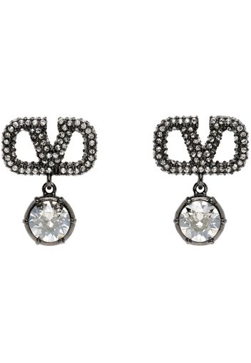 Valentino Garavani Gunmetal VLogo Signature Earrings