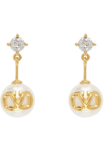 Valentino Garavani Gold VLogo Signature Pearl Earrings