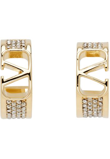 Valentino Garavani Gold Logo Hoop Earrings