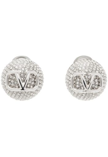 Valentino Garavani Silver VLogo Signature Metal & Crystal Earrings