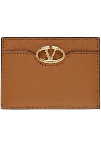 Valentino Garavani Tan VLogo 'The Bold Edition' Small Card Holder