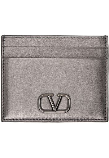 Valentino Garavani Gunmetal VLogo Card Holder