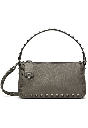 Valentino Garavani Gray Small Rockstud Grainy Calfskin Bag