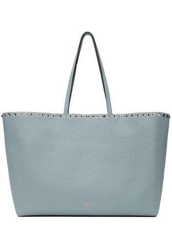 Valentino Garavani Blue Rockstud Grainy Calfskin Tote