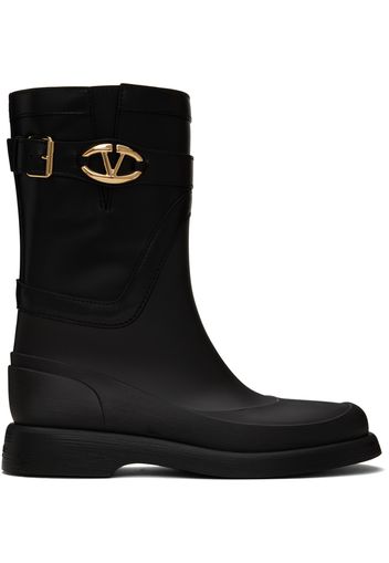 Valentino Garavani Black VLogo The Bold Edition Rain Boots