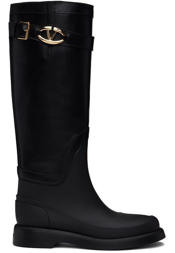 Valentino Garavani Black VLogo The Bold Edition Rain Boots