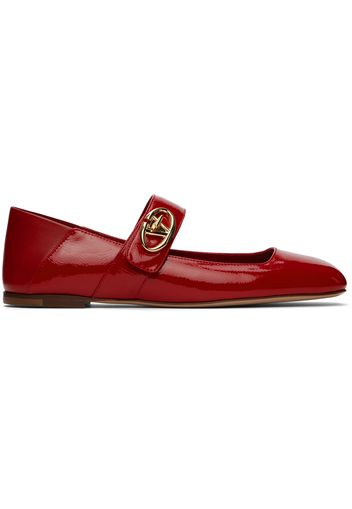 Valentino Garavani Red VLogo Locker Mary-Jane Ballerina Flats