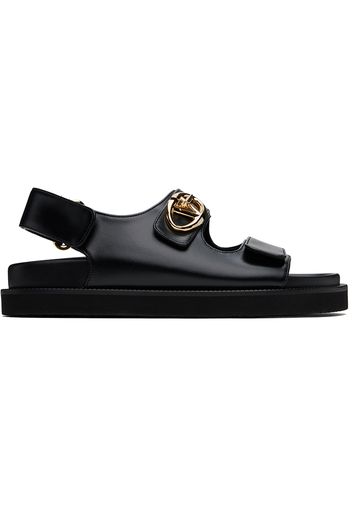 Valentino Garavani Black VLogo Flat Sandals