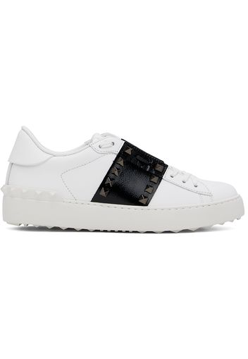 Valentino Garavani White & Black Rockstud Untitled Sneakers